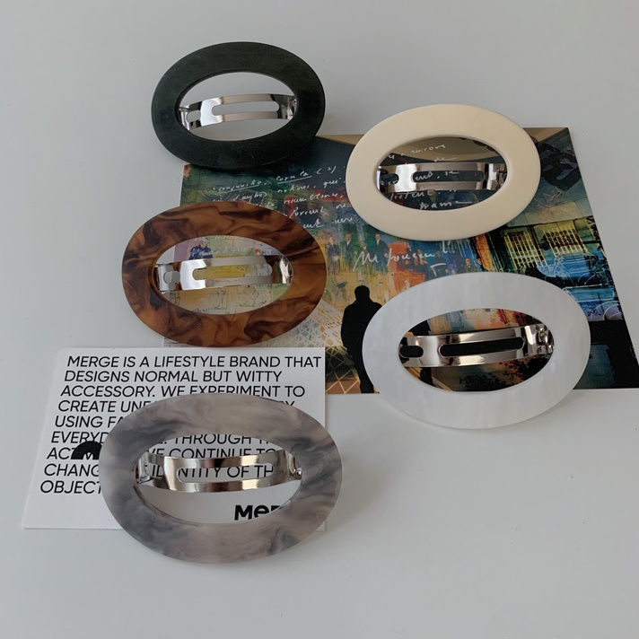Kẹp tóc bấm dáng tròn mờ Modleaf Matte circle pin Hàn Quốc