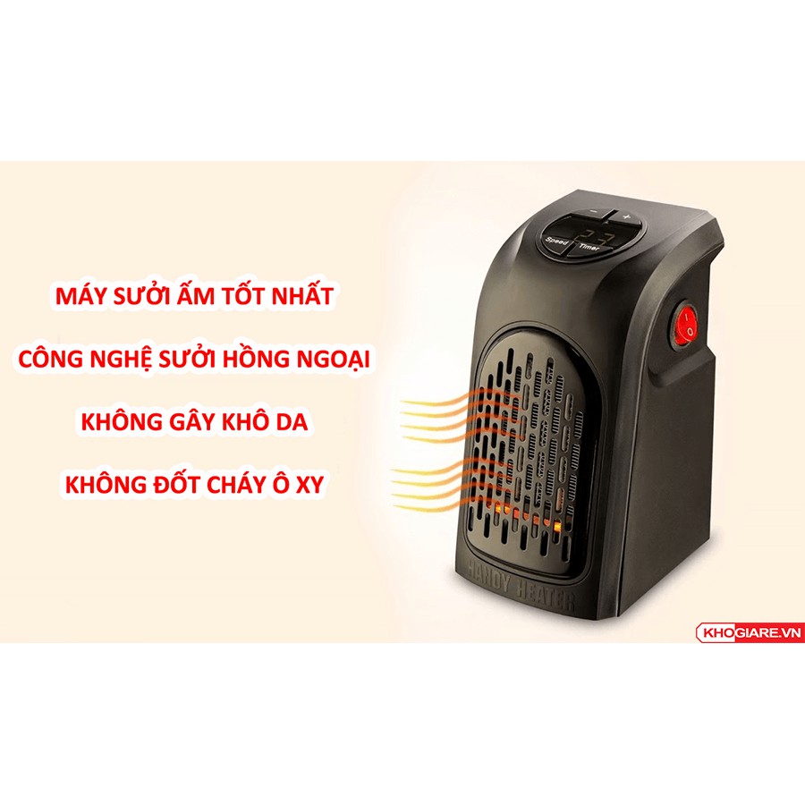 Quạt sưởi/Đèn sưởi cầm tay handy heater 400W -Máy sưởi ấm có hẹn giờ thông minh -senvangshop