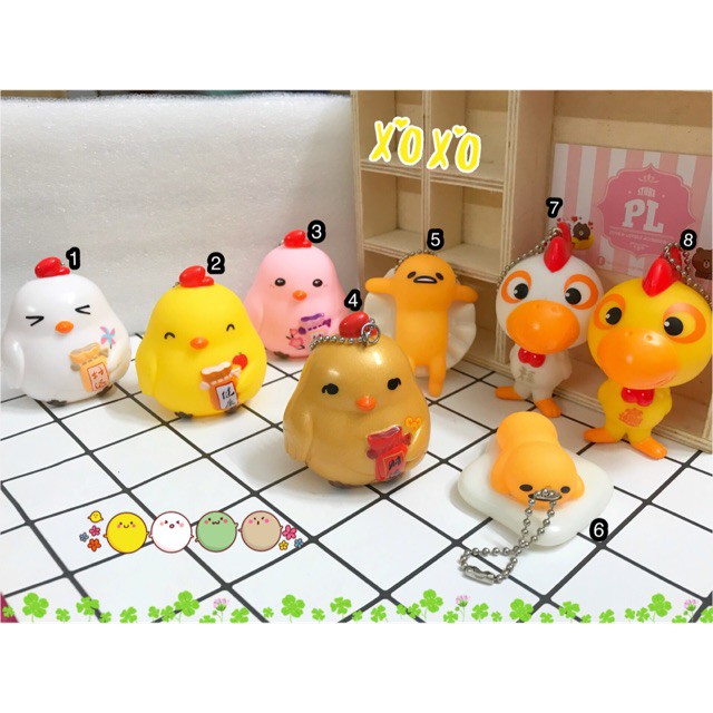 Móc khoá con gà mái - trứng lười Gudetama - con gà trống- bán giá gốc