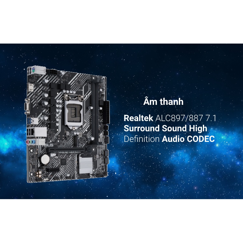 Bo mạch chủ gaming Mainboard ASUS PRIME H510M-K Intel H510, Socket 1200, m-ATX, 2 khe Ram DDR4-Chính hãng bảo hành 3 năm