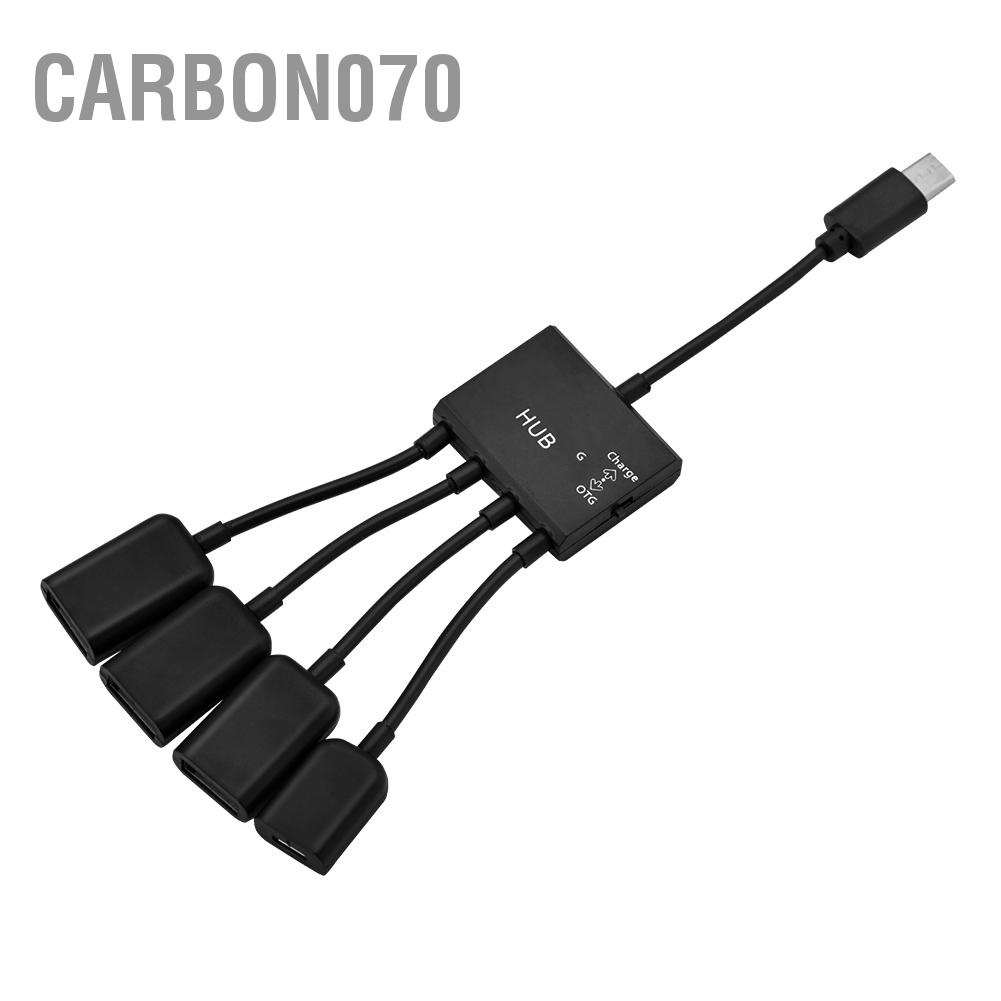 Hàng Sẵn Cáp chuyển đổi 4 trong 1 USB 3.1Type-C sang USB 2.0 4 Cổng Hub Chức năng OTG với Sạc USB-C【Carbon070】