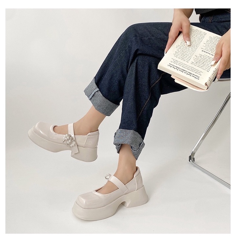 Order _ Giày lolita nữ da mềm hai màu siêu hottrend 2022