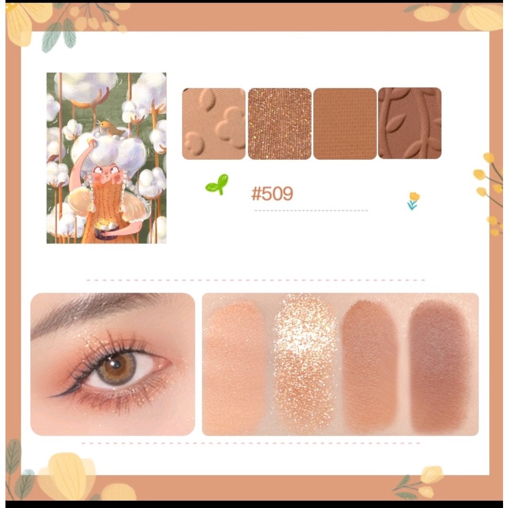Bảng phấn mắt 4 màu GOGO TALES Chính Hãng Dream ​Garden Eyeshadow Palette GT285 nội địa Trung chính hãng