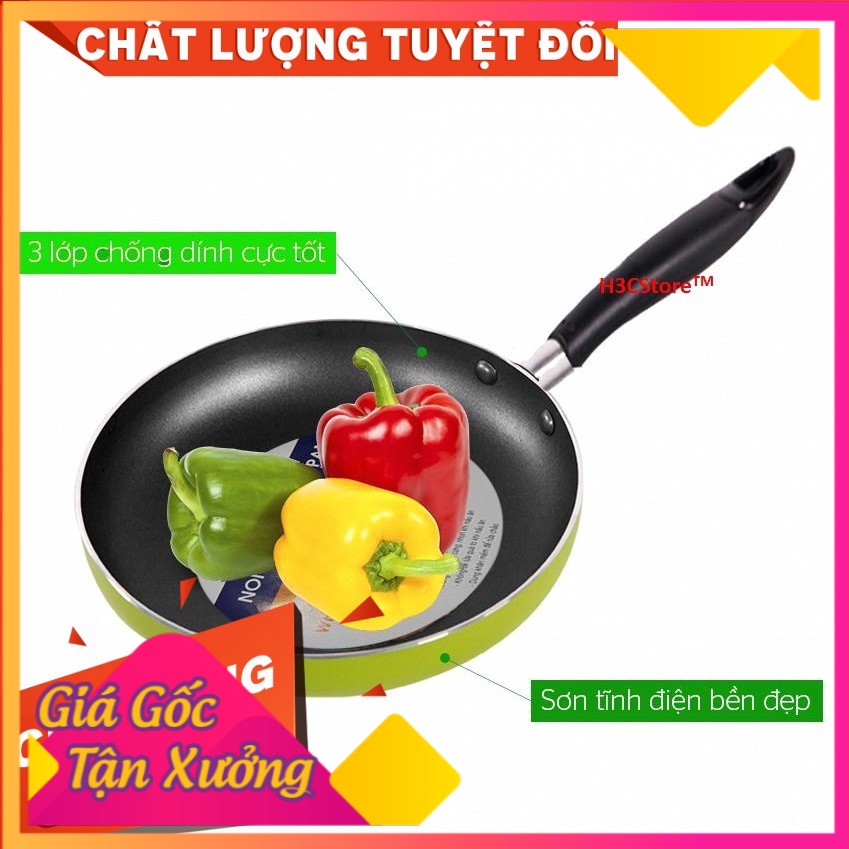 ( CHÍNH HÃNG) Chảo chống dính cao cấp HAPPY 28 cm - màu xanh lá H3C STORE