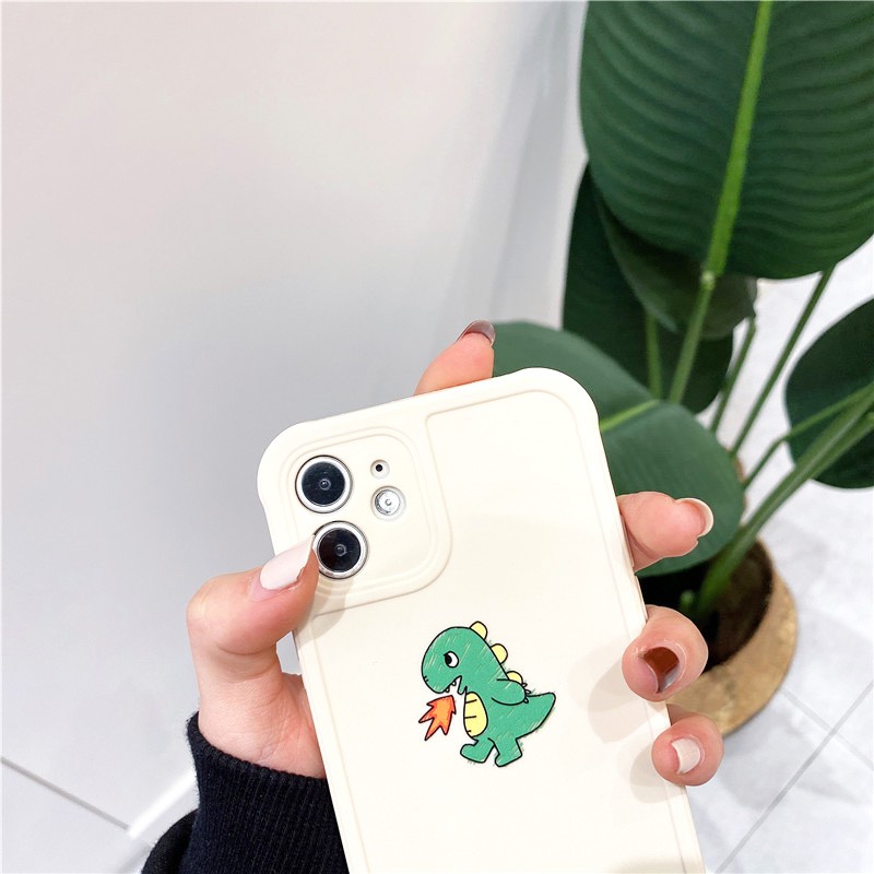 Ốp lưng iphone T-Rex happy cạnh vuông in hình viền 5/5s/6/6plus/6s/6splus/7/7plus/8/8plus/x/xs/11/12/pro/max/plus/promax