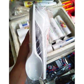 Thìa - Nĩa (dĩa) nhựa dùng 1 lần trắng sứ( gói 100c)