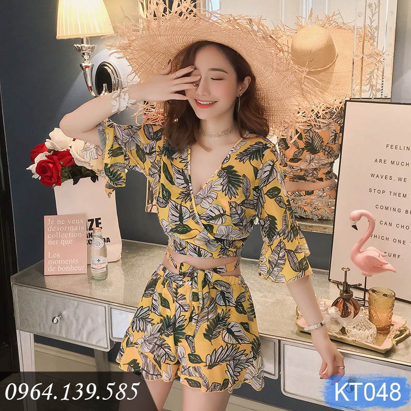 [HÀNG CAO CẤP] - Bộ bơi 4 chi tiết vàng cực xinh, mẫu bikini mới 2020 sang trọng, chất bơi lycra siêu đẹp.