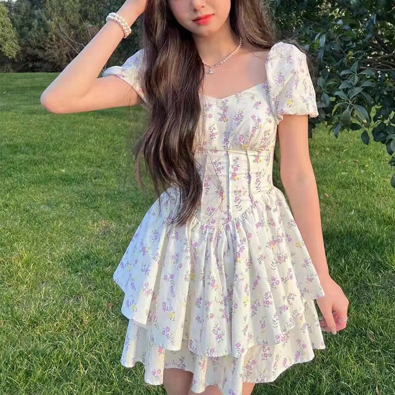 Sexy đầm trắng đầm tay phồng đầm hở lưng váy hoa nhí vintage váy ngắn đầm cổ vuông đầm bigsize nữ váy nữ xinh đầm vintage váy nữ xinh váy đi chơi đầm đi tiệc đầm nữ