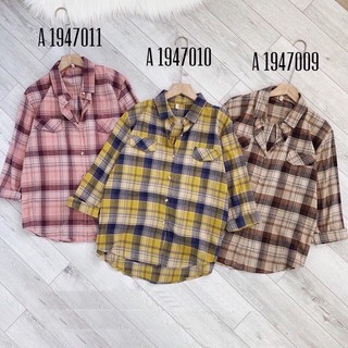 [hàng mới] ÁO SƠ MI NỮ KẺ CARO TÚI HỘP BA MÀU HOT KIỂU DÁNG ÁO SƠ MI NỮ TAY DÀI FORM RỘNG CHẤT ĐẸP