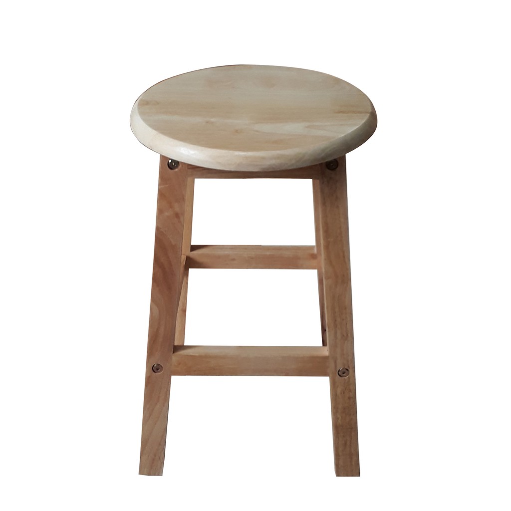 Ghế gỗ mặt tròn cao 70cm (Tự nhiên)