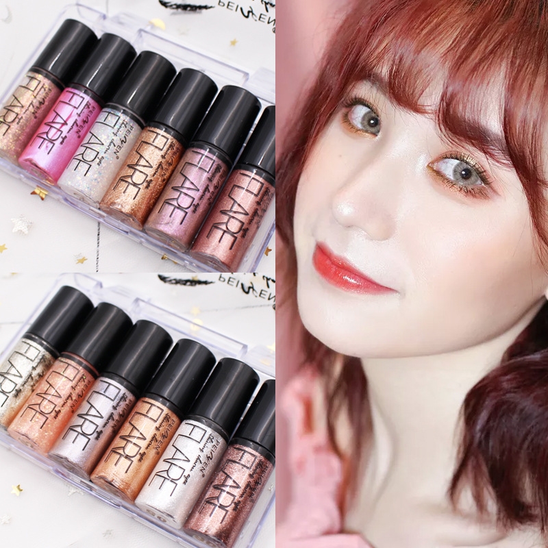 [Hàng mới về] Kẻ mắt dạng lỏng phối kim tuyến màu bạc vàng hồng lấp lánh nữ tính thích hợp trang điểm chuyên nghiệp