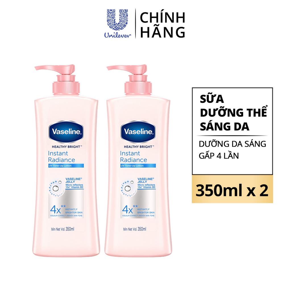 Combo 2 Sữa dưỡng thể dưỡng sáng da tức thì VASELINE Healthy Bright Instant Radiance 350ML/chai