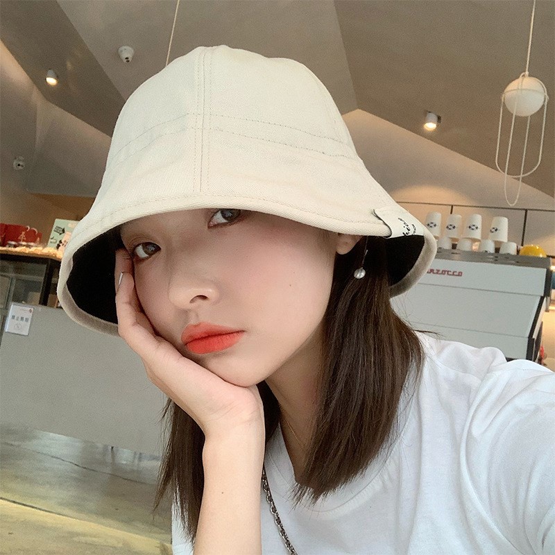 Nón Bucket Che Nắng Hai Mặt Mỏng Hình Tròn Phong Cách Mùa Hè Có Dây Đeo Cho Nữ