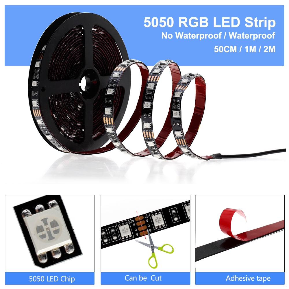 Bộ Dây Đèn Led Rgb 5050 Usb+Điều Khiển Từ Xa Rf