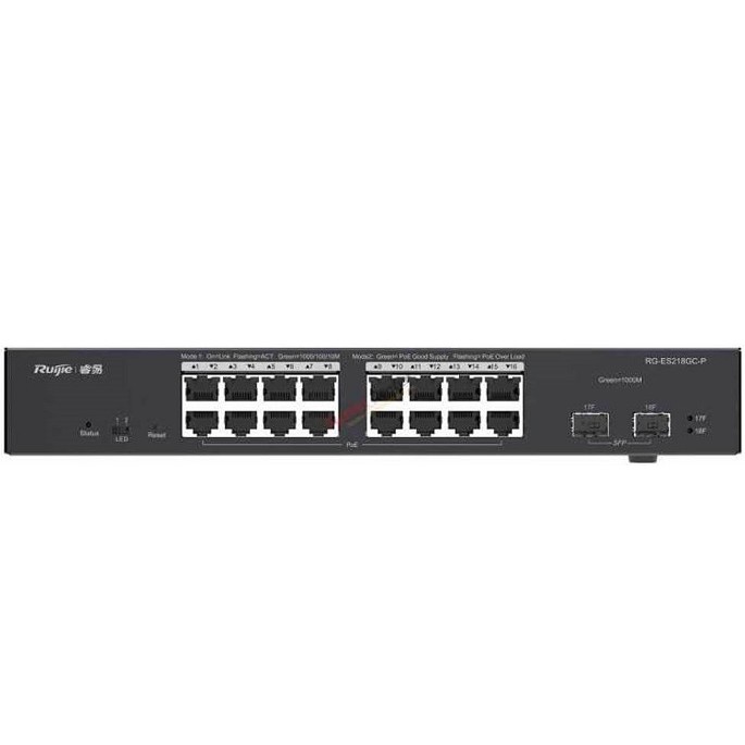 Thiết bị mạng Switch Ruijie Reyee RG-ES218GC-P 18-Port Gigabit Smart POE