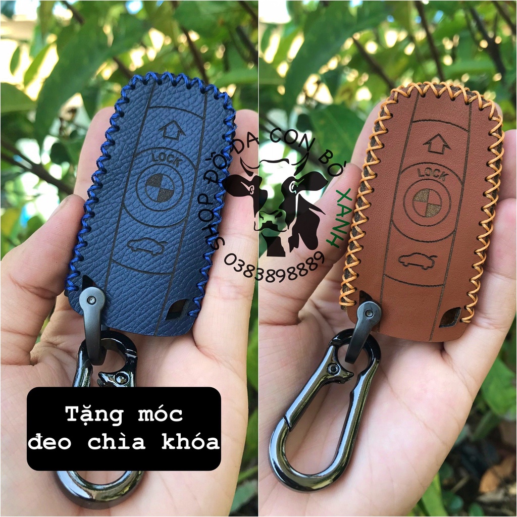 Bao da chìa khóa BMW series 3 5 handmade da thật 001