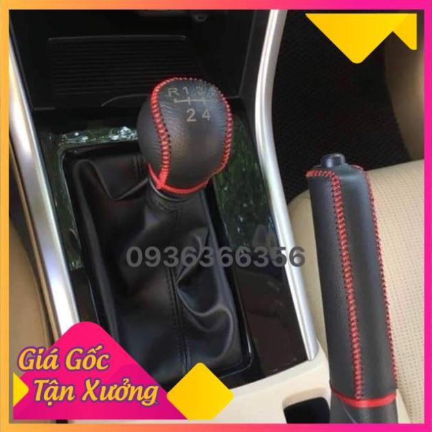 bọc cần số, tay phanh mitshubishi xpander số sàn da bò thật khâu thủ công, khắc sơ đồ số theo xe, rất nhiều màu sắc