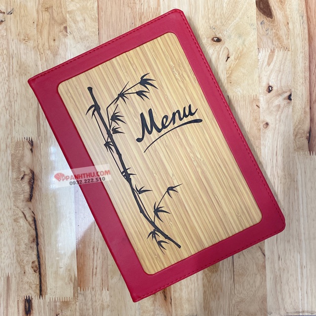 2030 - CUỐN MENU -  BÌA MENU DA GỖ 10-20 LÁ GỖ (20x30 cm)