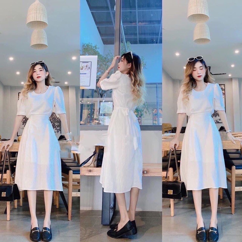 VÁY TRẮNG DÁNG DÀI VINTAGE SIÊU PHẨM SỐNG ẢO⚡️👉Ở ĐÂU RẺ HƠN-SHOPEE HOÀN TIỀN👈⚡️ĐẦM CHỤP HÌNH ĐI DU LỊCH HOT NHẤT 2021