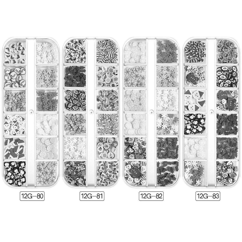 Hộp Đất Sét Mềm 12 Ngăn Đựng Bánh Gừng Bông Tuyết Giáng Sinh Trang Trí Móng Tay Nghệ Thuật DIY