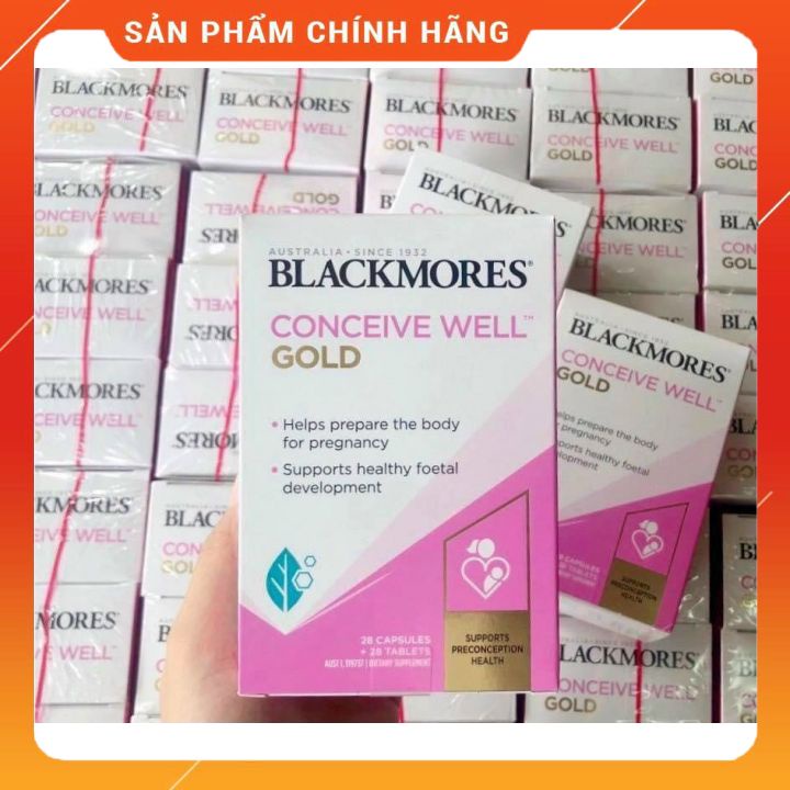 Bổ trứng Blackmore viên uống tăng khả năng thụ thai của Úc mẫu mới Bom.shop