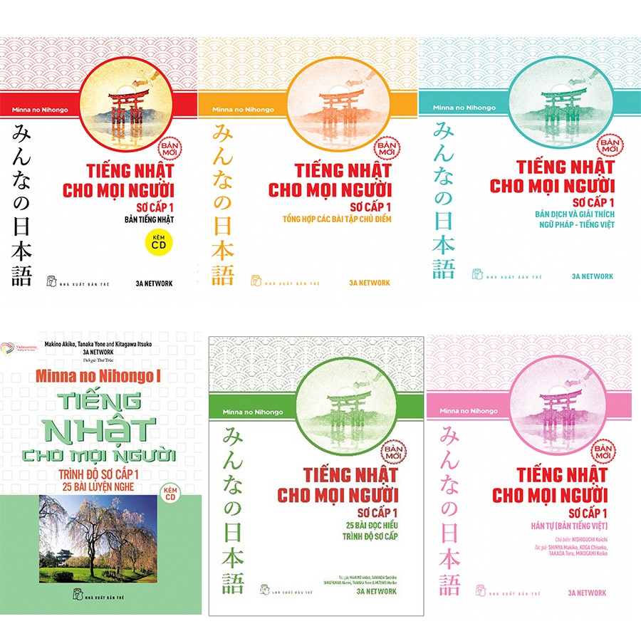 Sách - Combo 6 cuốn minna no nihongo N5 phiên bản mới