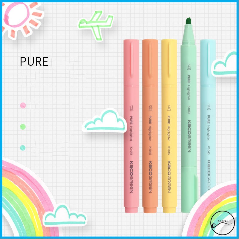 Bộ 5 bút Highlight Kaco Pastel ( 2 lựa chọn )