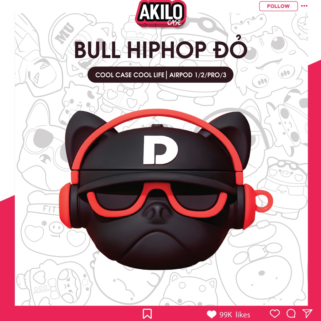 Case airpod 3, vỏ ốp tai nghe bluetooth  phụ kiện silicon kèm móc khóa cao cấp Airpod 2 pro AKILO