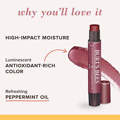 Son dưỡng màu đỏ ánh nhũ 100% thiên nhiên Burt's Bees Moisturizing Lip Shimmer Fig từ quả sung và sáp ong