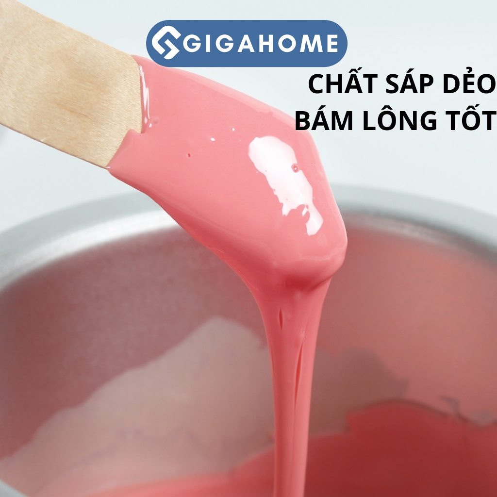 Sáp Wax Lông Sữa Dừa Màu Hồng Siêu Bám Lông GIGAHOME Dùng Cho Da Nhạy Cảm, Tặng Kèm Que 1010
