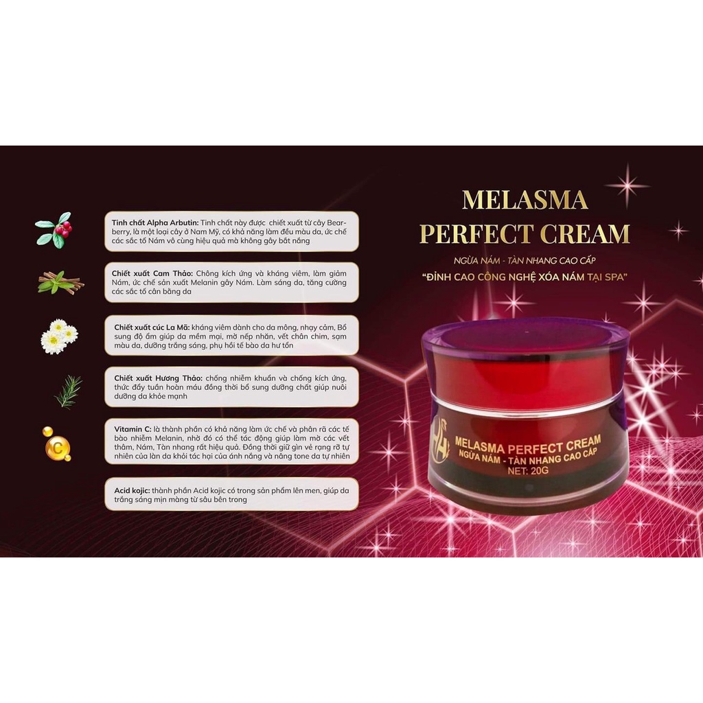Kem dưỡng đêm ngừa nám trắng da H&H SPA - melasma perfect cream
