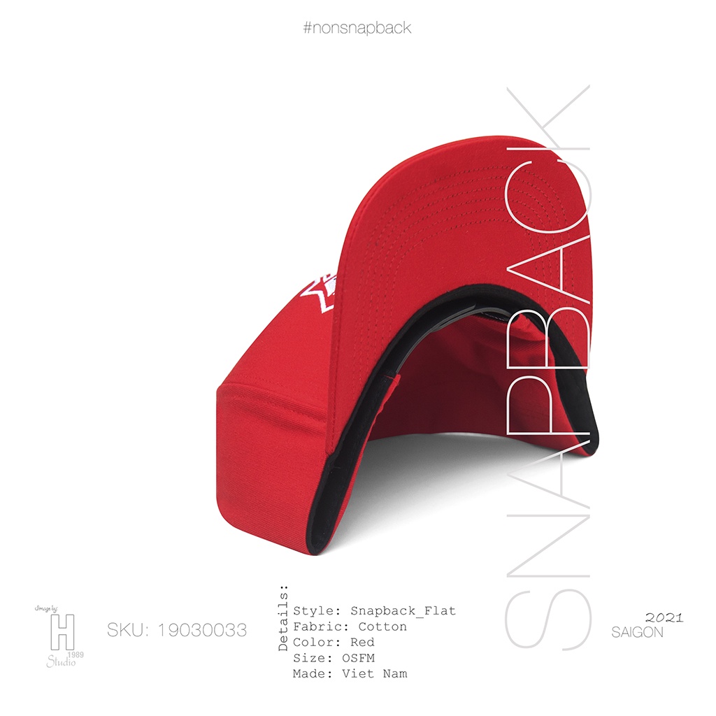 Mũ snapback thời trang nam màu đỏ cao cấp logo N45 hàng chất lượng tiêu chuẩn xuất khẩu khóa gài bấm