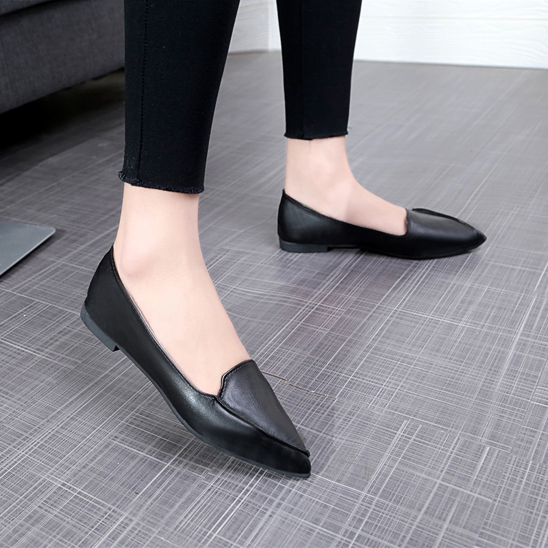 Giày lười da mũi nhọn thời trang cho nữ