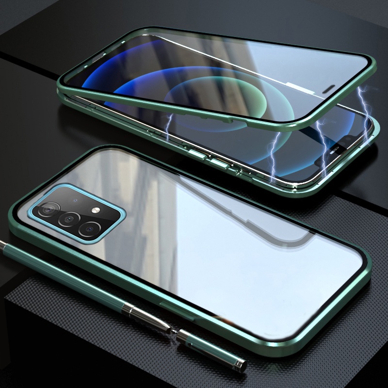 Samsung Galaxy A52 A52S 5G Ốp điện thoại mặt kính cho For SamsungA52 SamsungA52S Ốp điện thoại kính cường lực 2 mặt khung kim loại bảo vệ 360 cho