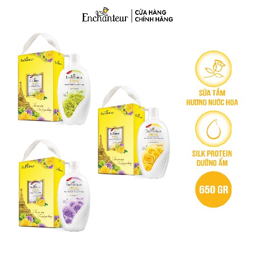 [Hộp quà] Sữa tắm nước hoa dưỡng da Enchanteur Delightful 650gr