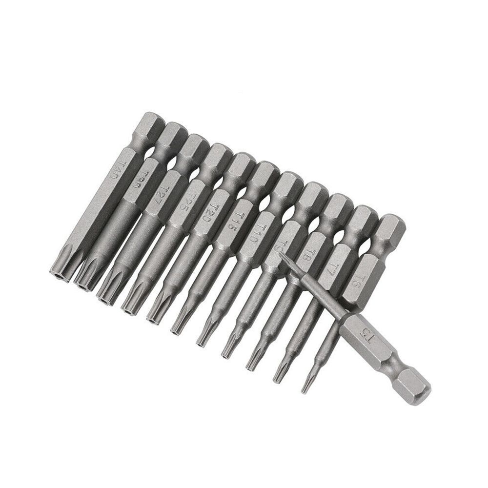 Bộ Mũi Khoan T5 T6 T7 T8 T9 T10 T15 T20 T25 T27 T30 T40 Torx Đầu Lục Giác 1/4