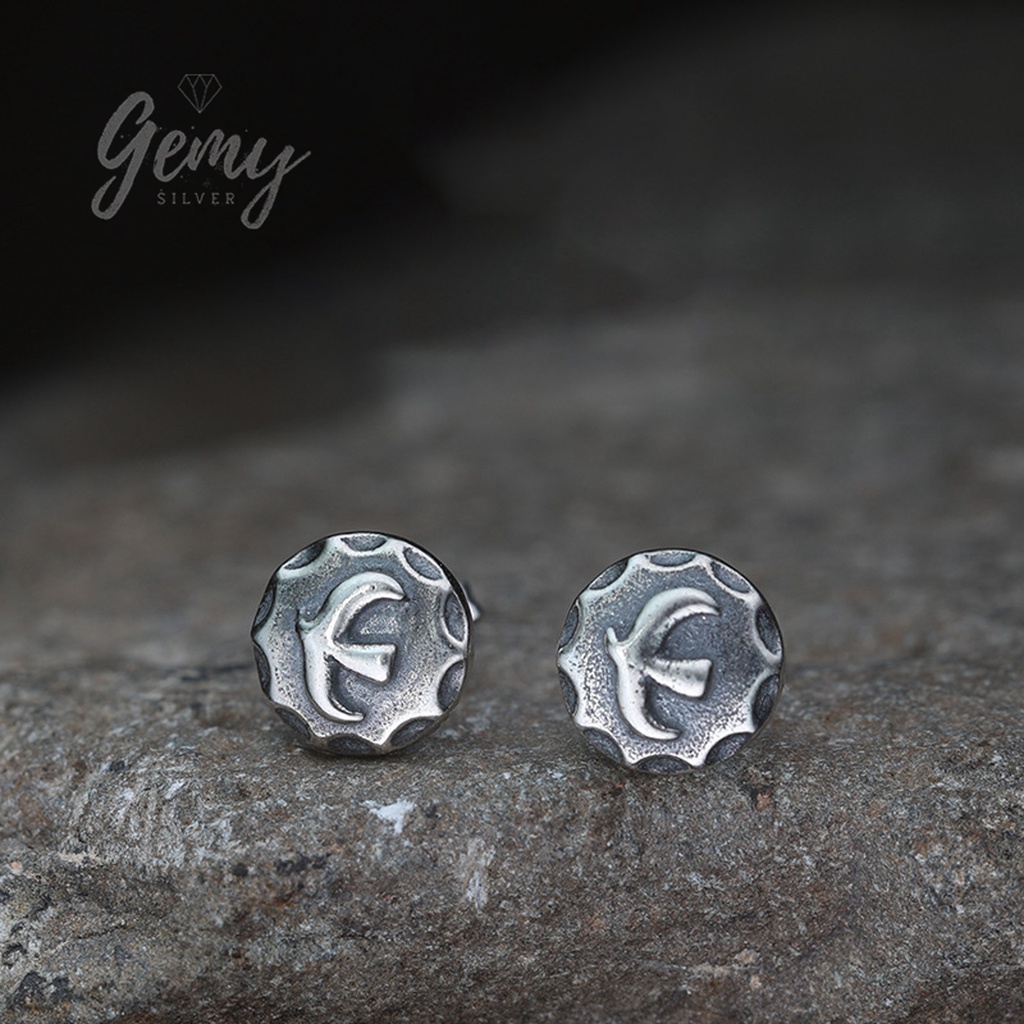 Khuyên tai bạc unisex Gemy Silver, bông tai nam nữ Freedom KN60 (1 chiếc)