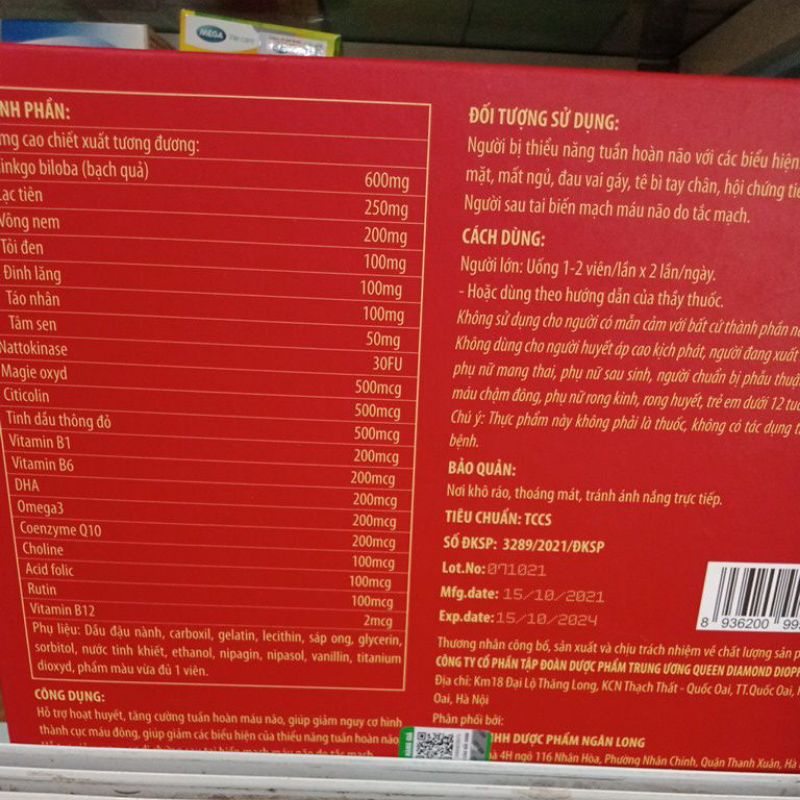 Viên uống bổ não Ginko Biloba