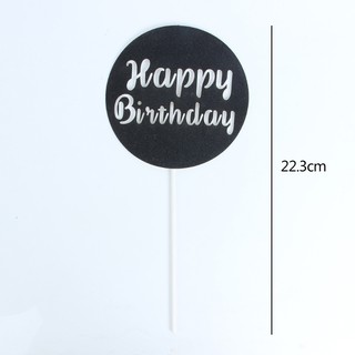Topper happy birthday giấy hình tròn