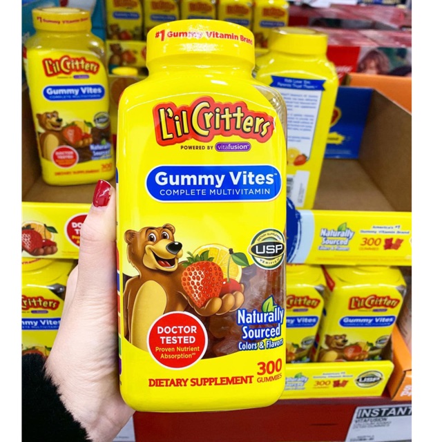 [siêu rẻ] - Kẹo dẻo gấu Gummies Vites Li'l Critters 300 viên của Mỹ