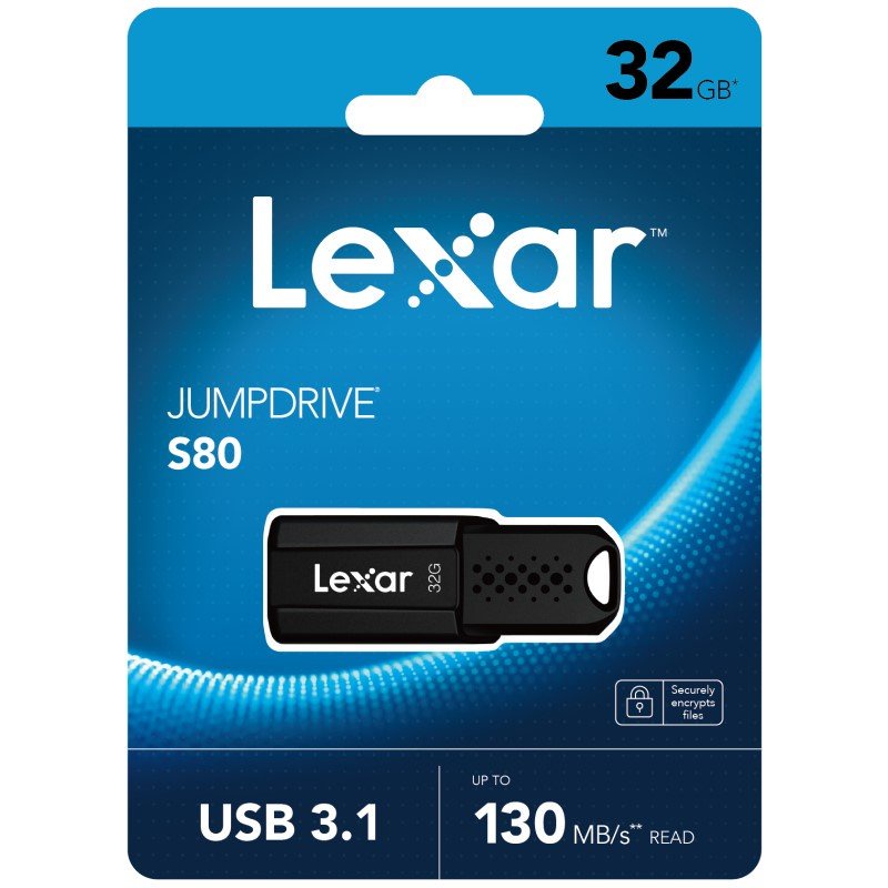 [Chính Hãng] USB Lexar Drive 32GB / 64G-S80 USB 3.1, tốc độ đọc lên tới 130Mb/s,Ghi 25Mb/s - Tin Học Mai Hoàng Phân PhốI