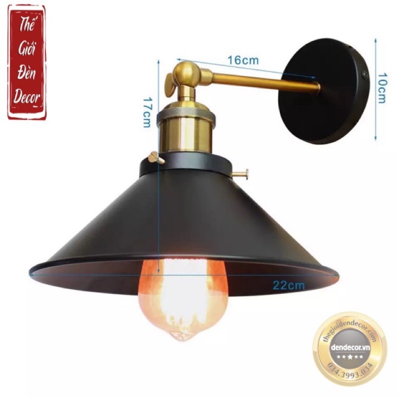 ĐÈN TREO TƯỜNG ĐÈN TƯỜNG RETRO ĐĨA SÂU 22cm và 26cm