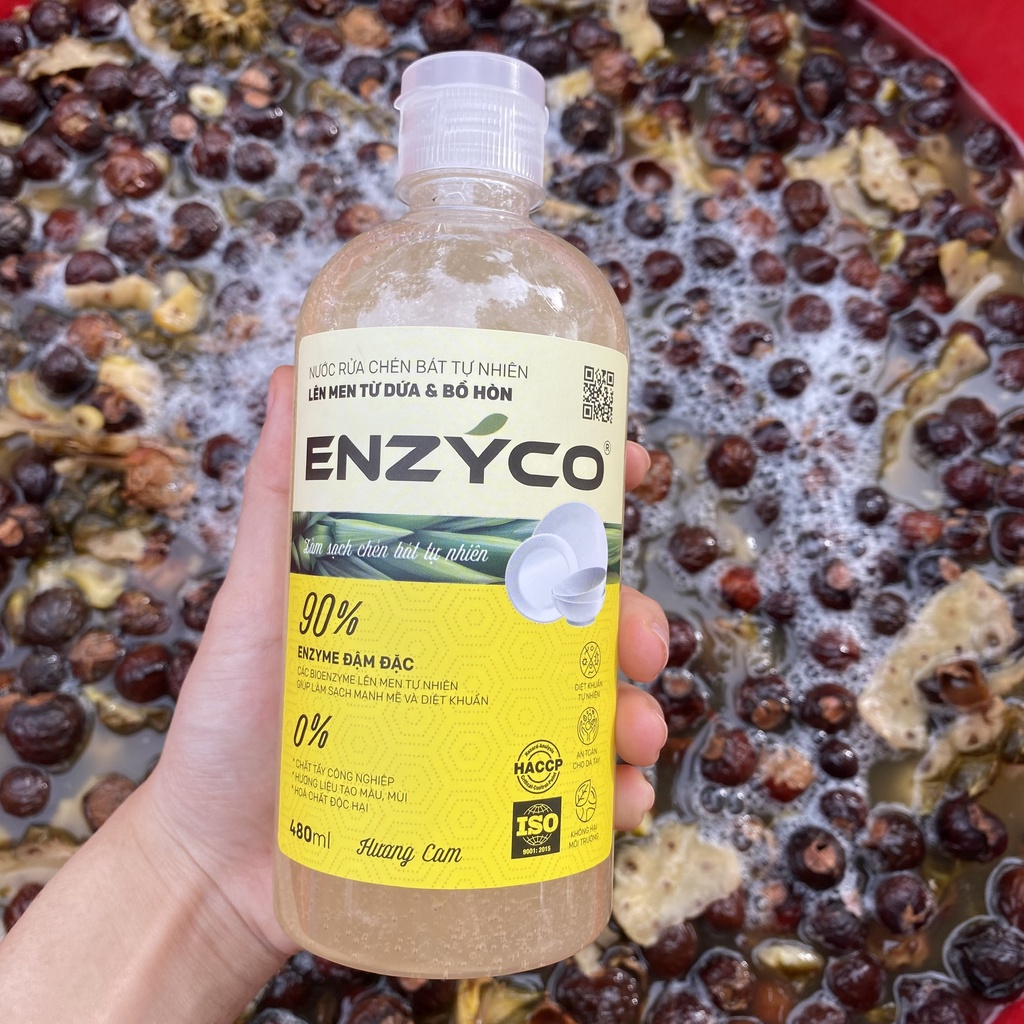 Nước Rửa Bát Sinh Học Enzyco 480ML Enzyme Từ Dứa Dành Cho Da Nhạy Cảm