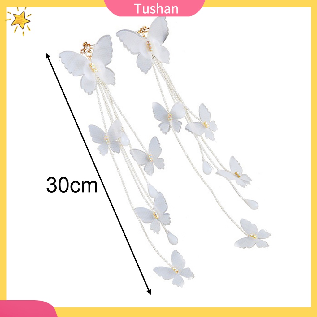 Cặp khuyên tai dài hình đàn bướm độc đáo đẹp mắt cho nữ