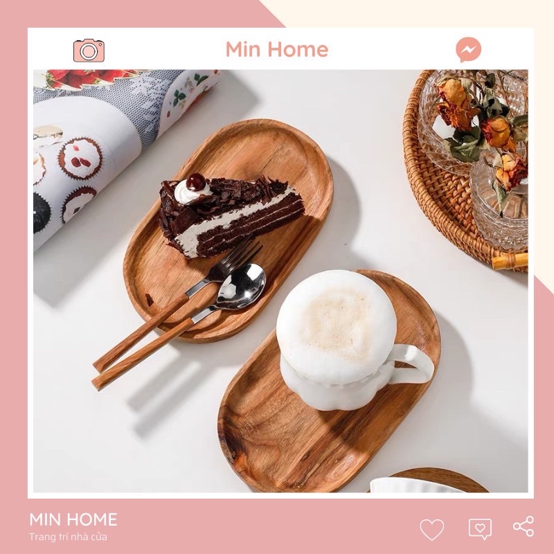[HOT SẴN] Khay Đựng Thức Ăn Bằng Gỗ Thức Uống Sang Chảnh Cổ Điển Kiểu Nhật.