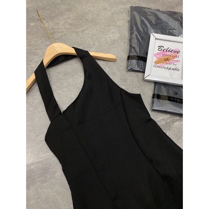 [Siêu Hot] Váy Đen Cổ Chéo Cá Tính , Đầm Thiết Kế Có Ảnh Thật Kèm Video | BigBuy360 - bigbuy360.vn