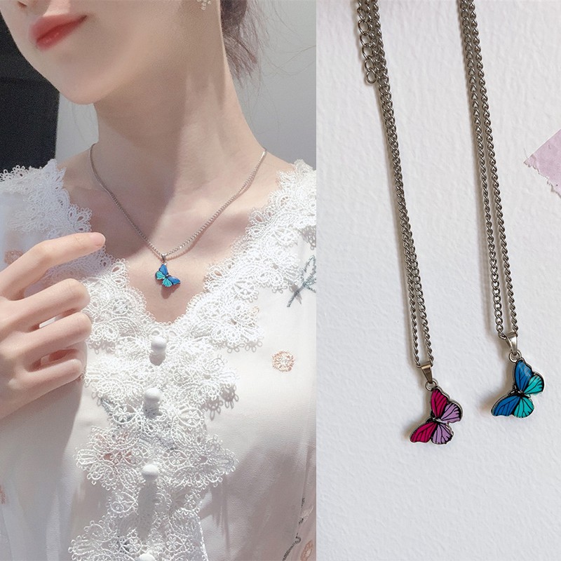 [Mã FASHIONCB232 hoàn tối đa 15K xu đơn 50K] Vòng cổ hình bướm bằng hợp kim xinh xắn nhiều màu cho nữ | BigBuy360 - bigbuy360.vn