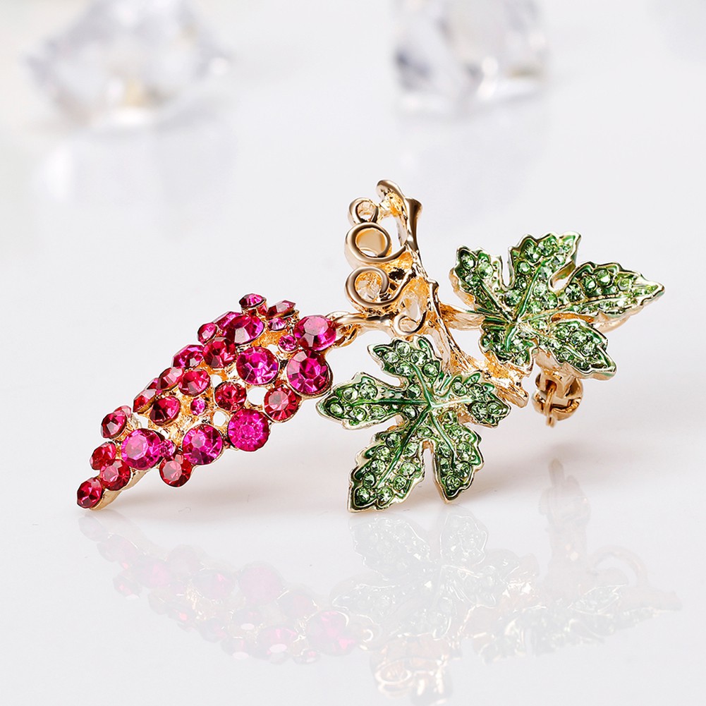 Trâm cài thiết kế hình chùm nho đính đá nhiều màu cá tính