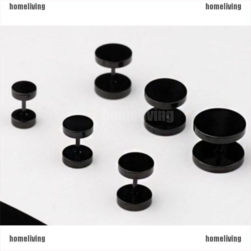 Set 1 / 2 Đôi Khuyên Tai Hình Quả Tạ Bằng Thép Không Gỉ Phong Cách Gothic Punk Dành Cho Nam