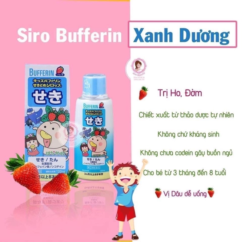 Siro Bufferin Thảo Dược Giảm Ho Đờm Cho Bé 120 ml